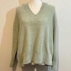 Tommy Bahama Hooded Knit Sweater Mint Green V-Neck Pullover — Size Medium